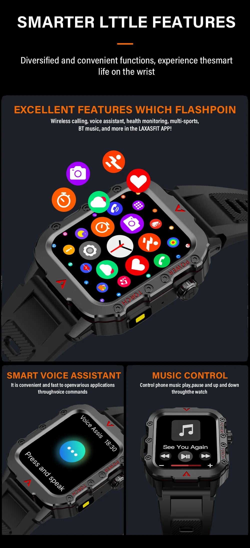LAXASFIT Smart Watch (Comparible to Apple)